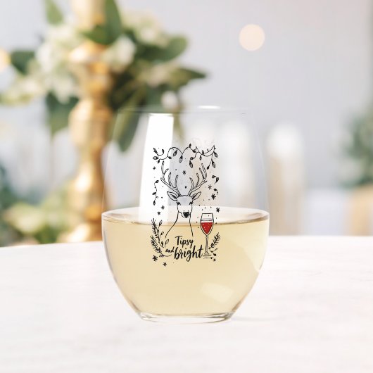 Verre À Vin Sans Pied Tipsy et Bright Deer (Insitu (Mariage))