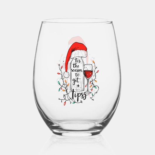 Verre À Vin Sans Pied 'Tis The Season to Get Tipsy (Verso)