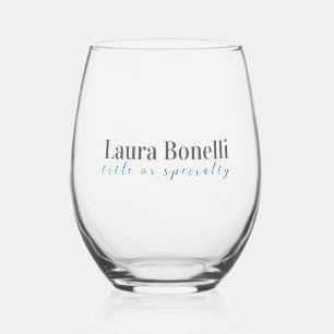Verre À Vin Sans Pied Titre de nom simple moderne minimaliste profession