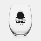 Verre À Vin Sans Pied Top Hat et Moustache (Recto)