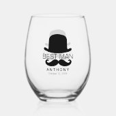 Verre À Vin Sans Pied Top Hat et Moustache (Verso)