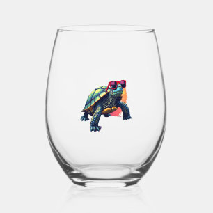 Verre À Vin Sans Pied Tortue Tenue Colorée de Tortue Homme Amateur de To