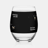 Verre À Vin Sans Pied Total Eclipse 2024 Système solaire Portrait de fam (Gauche)