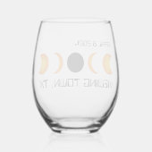 Verre À Vin Sans Pied Total Solaire Eclipse 2024 Personnalisé (Verso)