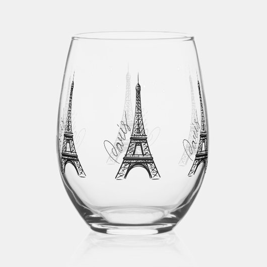 Verre À Vin Sans Pied Tour Eiffel (Verso)