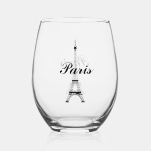 Verre À Vin Sans Pied Tour Eiffel Paris France Design