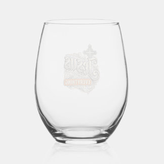 Verre À Vin Sans Pied Tout Jésus Vintage Typographie Chrétienne Design