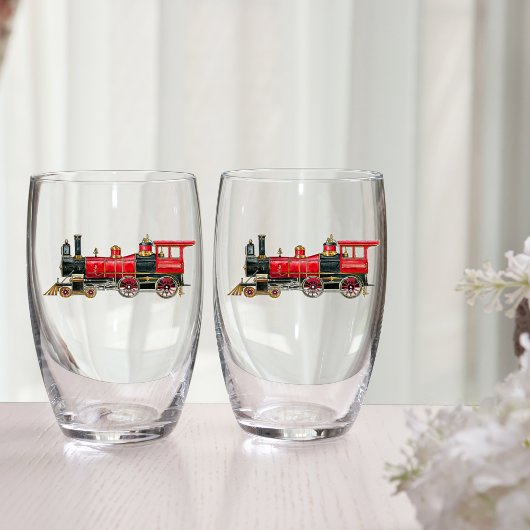 Verre À Vin Sans Pied Train rouge