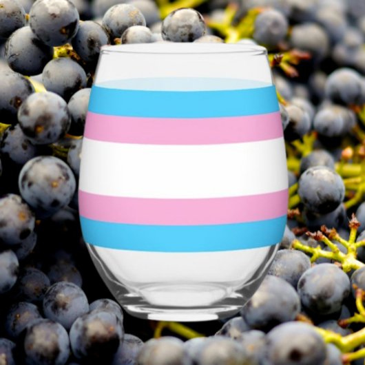 Verre À Vin Sans Pied Trans Pride Vin Stemless : Verser avec Fierté