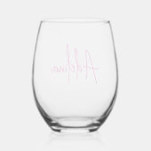 Verre À Vin Sans Pied Trendy Script Custom Name Wedding Bridesmaid Favor (Verso)