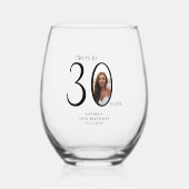 Verre À Vin Sans Pied Trente photos minime 30e anniversaire (Recto)