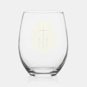 Verre À Vin Sans Pied Trois croix sur Calvaire Jaune (Verso)