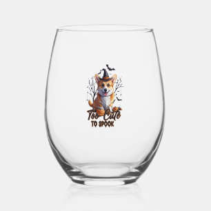 Verre À Vin Sans Pied Trop mignon pour effrayer Funny Halloween Dog Corg
