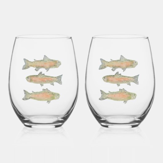 Verre à vin sans pied Truite (Recto)