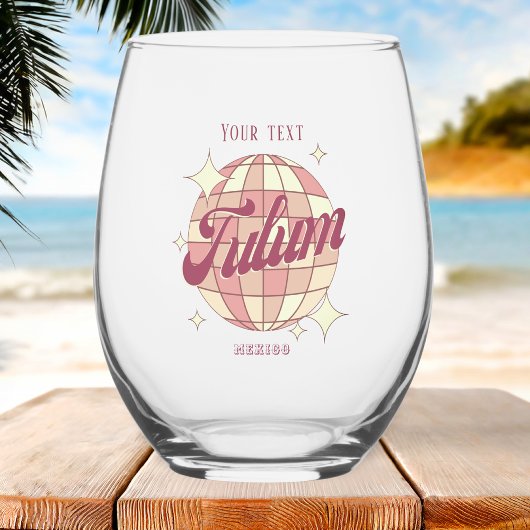 Verre À Vin Sans Pied Tulum Mexique boisson souvenir