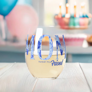 Verre À Vin Sans Pied Typographie élégante moderne pour la fête des mère