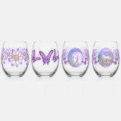 Verre À Vin Sans Pied Un paradis mauve (Gauche)