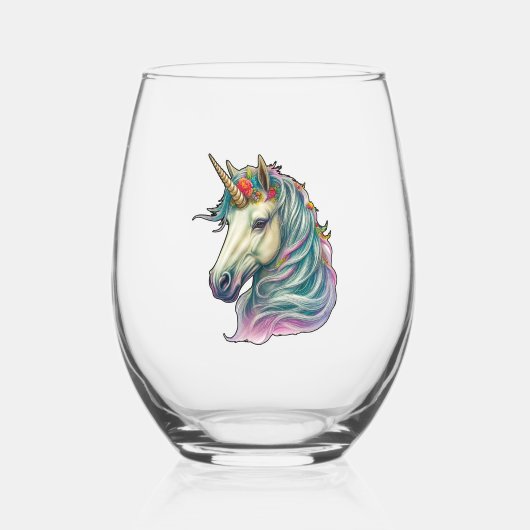 Verre À Vin Sans Pied Une Unicorne Fantastique ! (Recto)