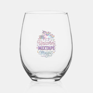 Verre À Vin Sans Pied Unicorn Mixtape Magie Autocollant et Chemise Adora