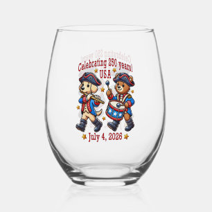 Verre À Vin Sans Pied USA 250th Anniversary Souvenir - Patriotique