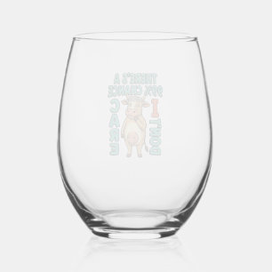 Verre À Vin Sans Pied Vache drôle 99% de chance que je m'en fiche Graphi