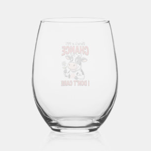 Verre À Vin Sans Pied Vache Drôle Chance Je M'en Fiche Vintage