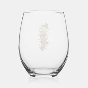 Verre À Vin Sans Pied Vaches empilées mignonnes St Patrick Gravure vinta