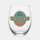 Verre À Vin Sans Pied Vaisselle Retro Diner de maman (Verso)