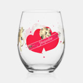 Verre À Vin Sans Pied Valentine's Cupid & Hearts  (Verso)