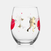 Verre À Vin Sans Pied Valentine's Cupid & Hearts  (Gauche)
