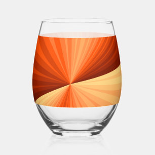 Verre À Vin Sans Pied Vanille rouge orange Abstraite moderne Fractale gr