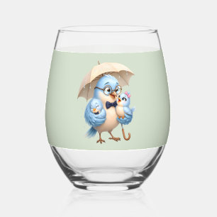 Verre À Vin Sans Pied Verre à pied plat pour papa et bébé oiseau