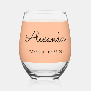 Verre À Vin Sans Pied Verre de vin personnalisé pour le père de la marié