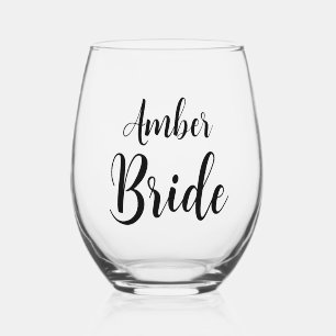 Verre À Vin Sans Pied Verre de vin pour mariée personnalisé