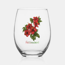 Verre sans pied personnalisé Hibiscus Rouge