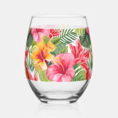 Verre À Vin Sans Pied Verrerie de fleurs tropicales (Gauche)