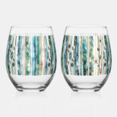 Verre À Vin Sans Pied Verrerie de plage, thème océan (Verso)