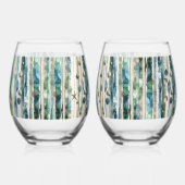 Verre À Vin Sans Pied Verrerie de plage, thème océan (Droite)