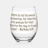 Verre À Vin Sans Pied Verse biblique Simple Botanique Brown et blanc | (Recto)