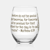 Verre À Vin Sans Pied Verse biblique Simple Botanique Brown et blanc | (Verso)