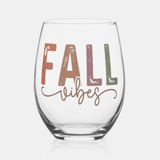 Verre À Vin Sans Pied Vibes d'automne arc-en-ciel (Recto)