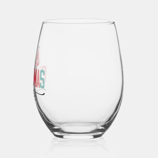 Verre À Vin Sans Pied Vibes de Noël - Festive Tree Design (Gauche)