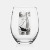 Verre À Vin Sans Pied Vieux voilier (Verso)