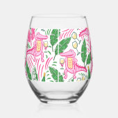 Verre À Vin Sans Pied Vin d'alligator rose monogramme Preppy  (Gauche)