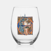 Verre À Vin Sans Pied Vin E initial éclairé (Recto)
