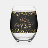 Verre À Vin Sans Pied Vin O'Clock Gold Texte (Verso)