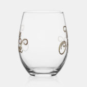 Verre À Vin Sans Pied Vin O'Clock Gold Texte (Gauche)