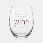 Verre À Vin Sans Pied Vin personnalisé amusant O'clock (Recto)