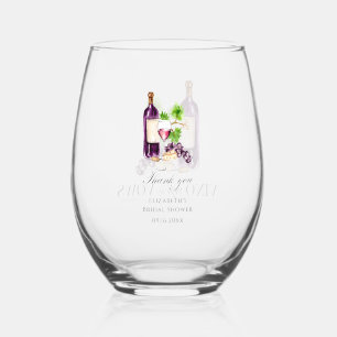 Verre À Vin Sans Pied Vino Before Vows Cadeau de Mariage Personnalisé