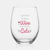 Verre À Vin Sans Pied Vins et chats (Recto)